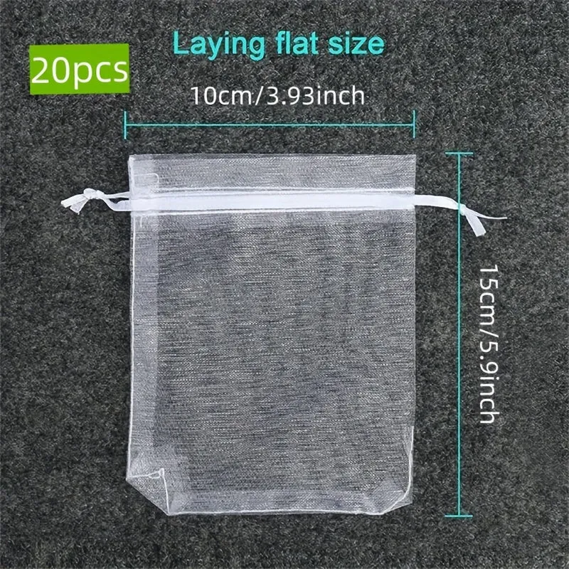 20 Premium Transparent Organza Bags  Perfect for Gifts and Parties