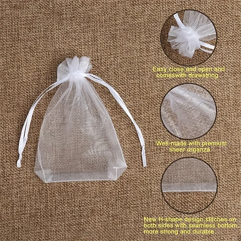 20 Premium Transparent Organza Bags  Perfect for Gifts and Parties
