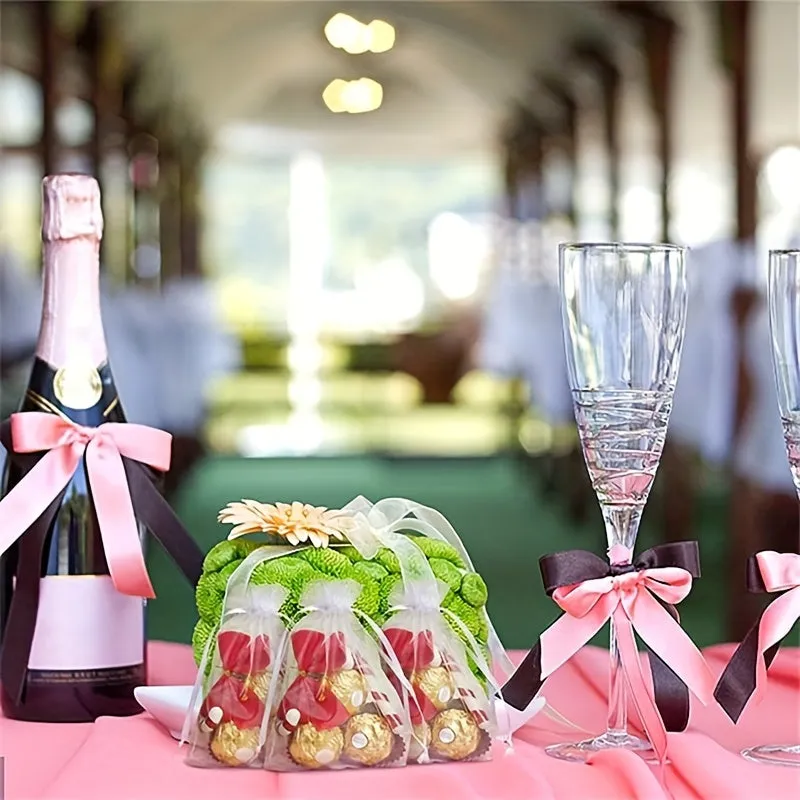 20 Premium Transparent Organza Bags  Perfect for Gifts and Parties