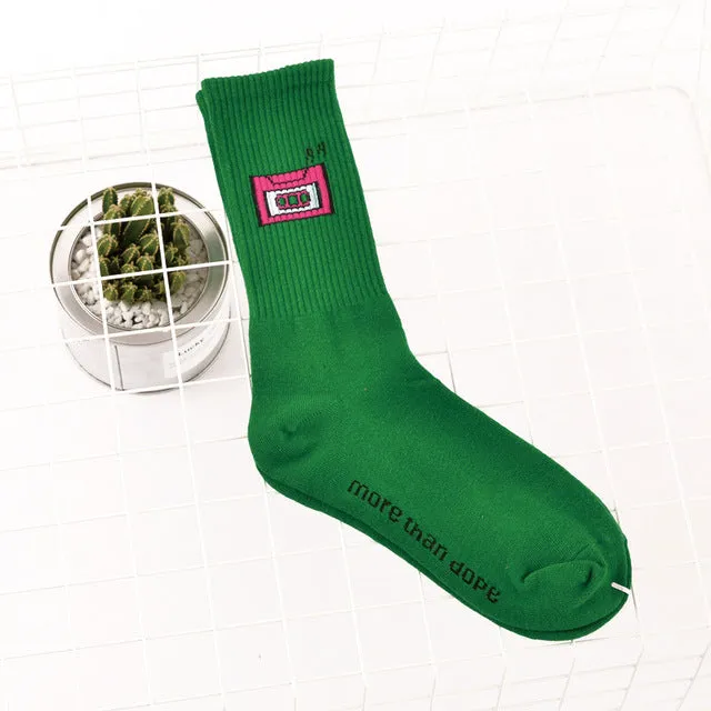 70% Cotton Patterned Design Flame Bomb Baseball Harajuku Cool Fashion Socks Hip Hop Socks for Men Women Unisex 36-44