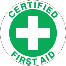 CERTIFIED FIRST AID GREEN