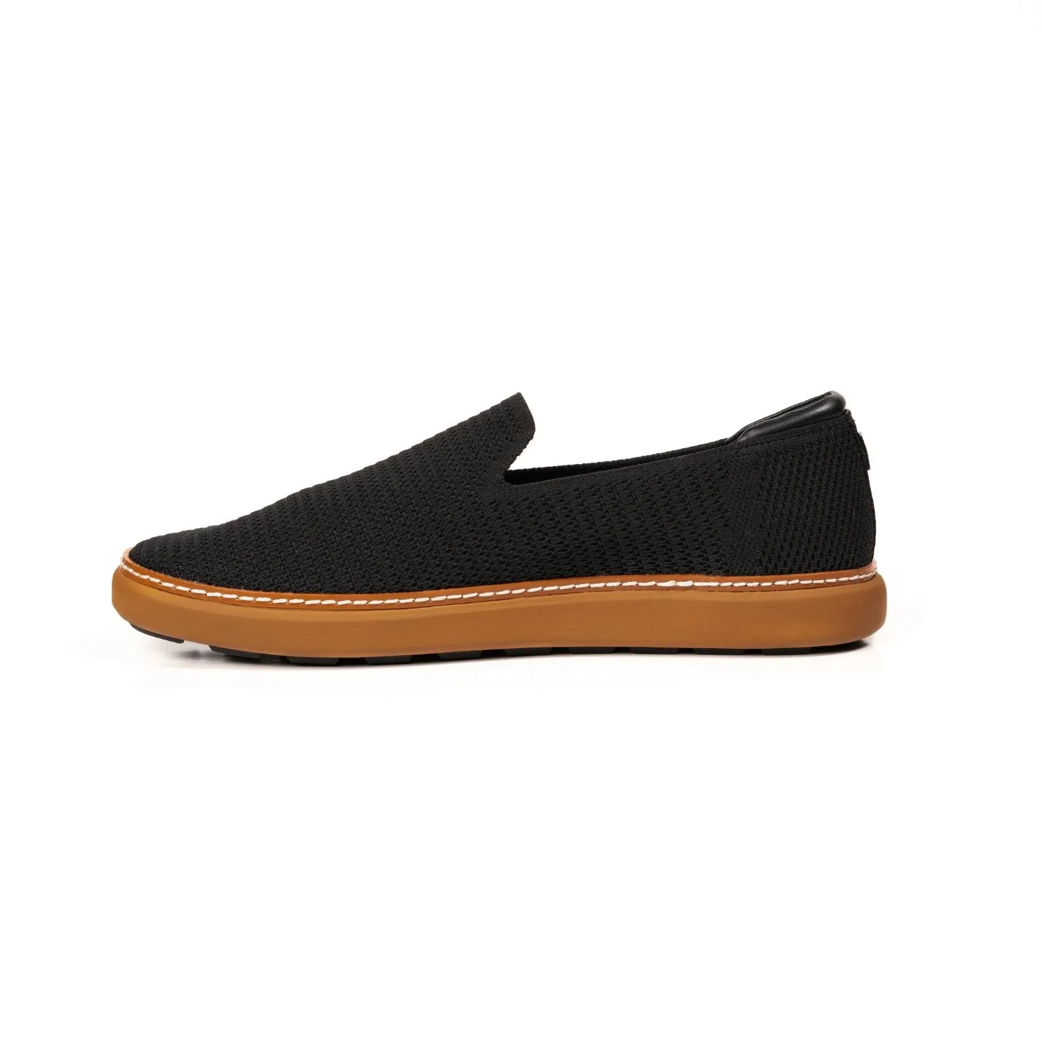 Grounding Slip-On • Black & Cognac Bamboo Knit