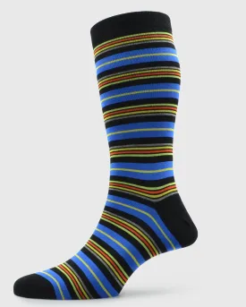 PANTHERELLA 535446 COBALT MULTI STRIPE SOCKS