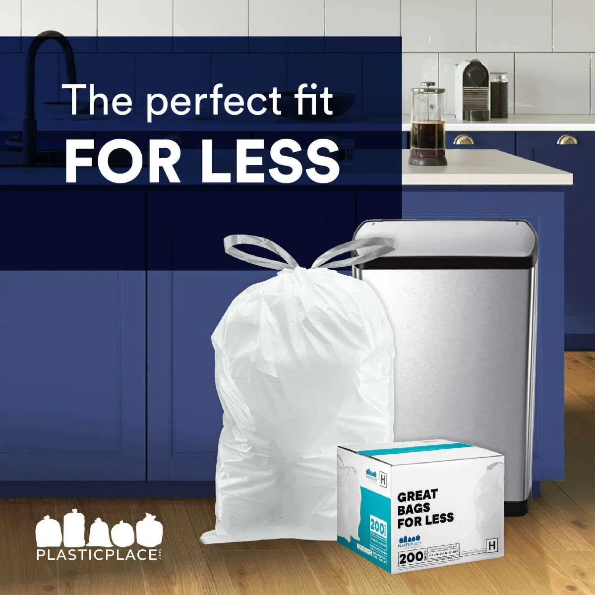 Simplehuman®* Compatible Trash Bags - Code L - 4.8 Gallon - 100/Case