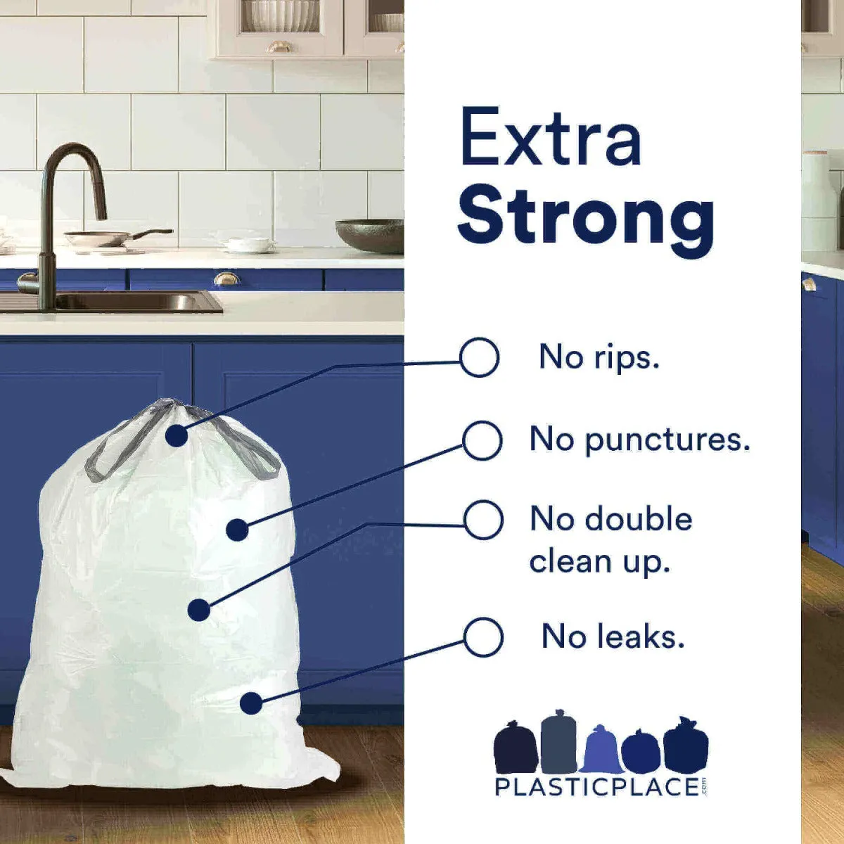 Simplehuman®* Compatible Trash Bags - Code L - 4.8 Gallon - 100/Case