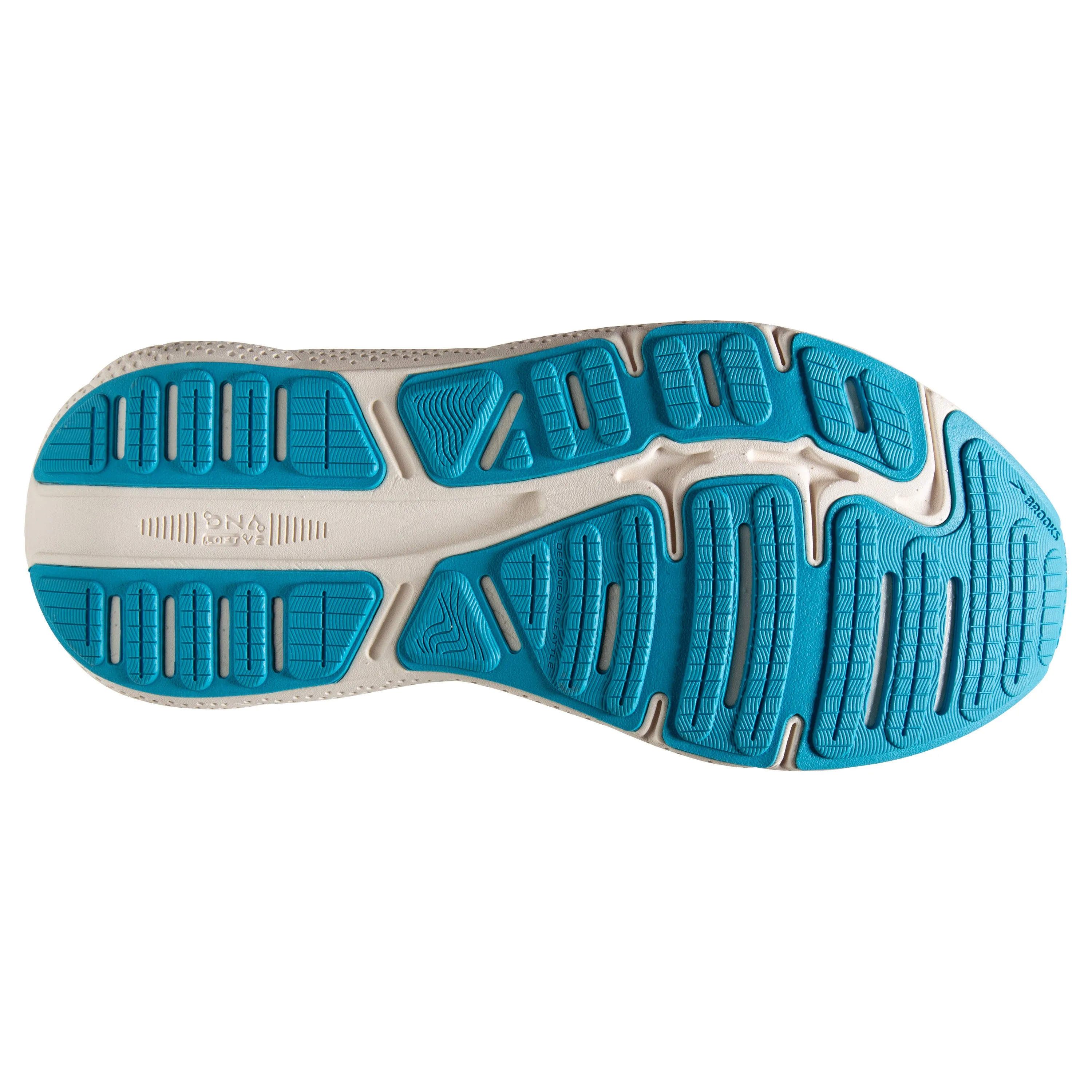 Women's Brooks Ghost Max Color: Papaya/Apricot/Blue