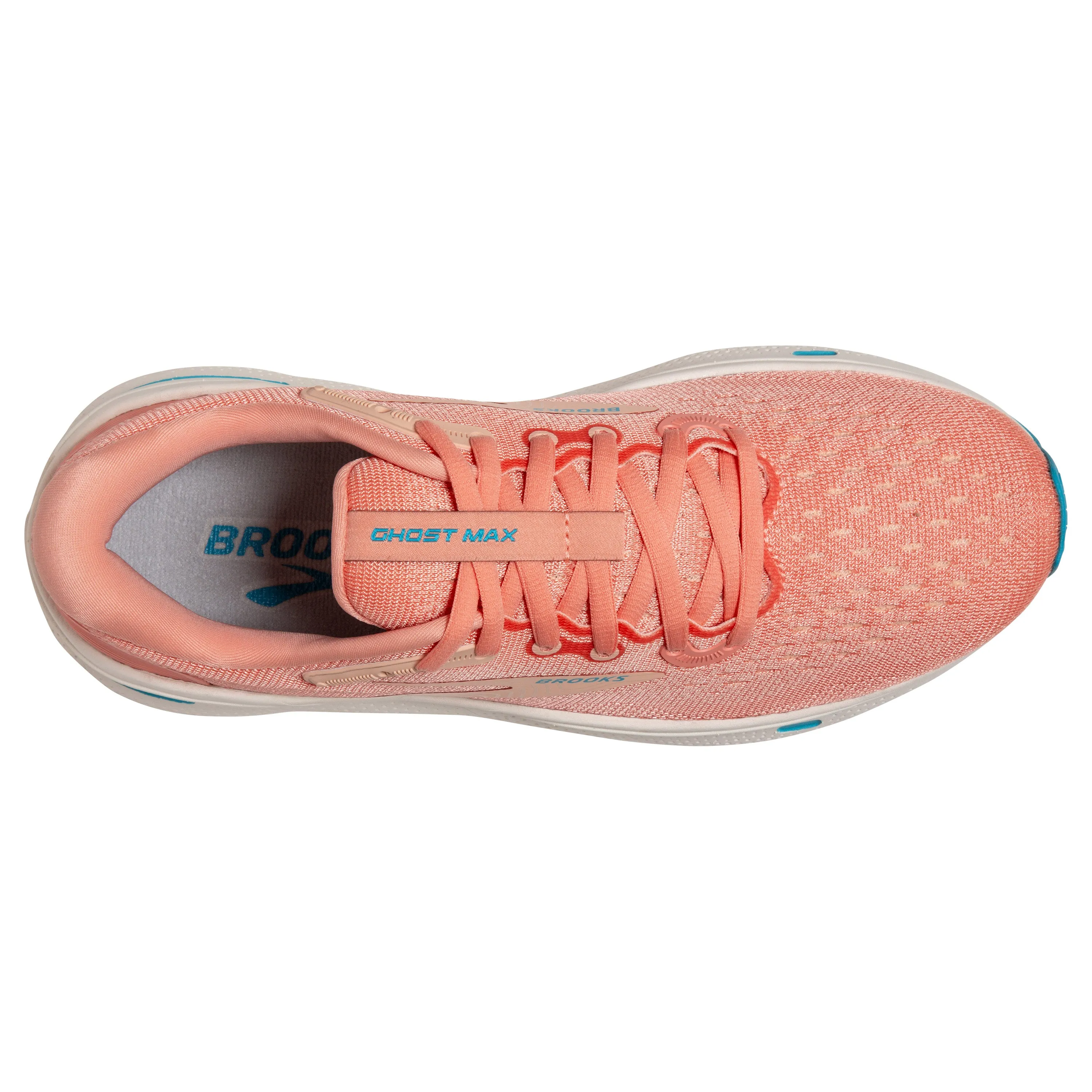 Women's Brooks Ghost Max Color: Papaya/Apricot/Blue
