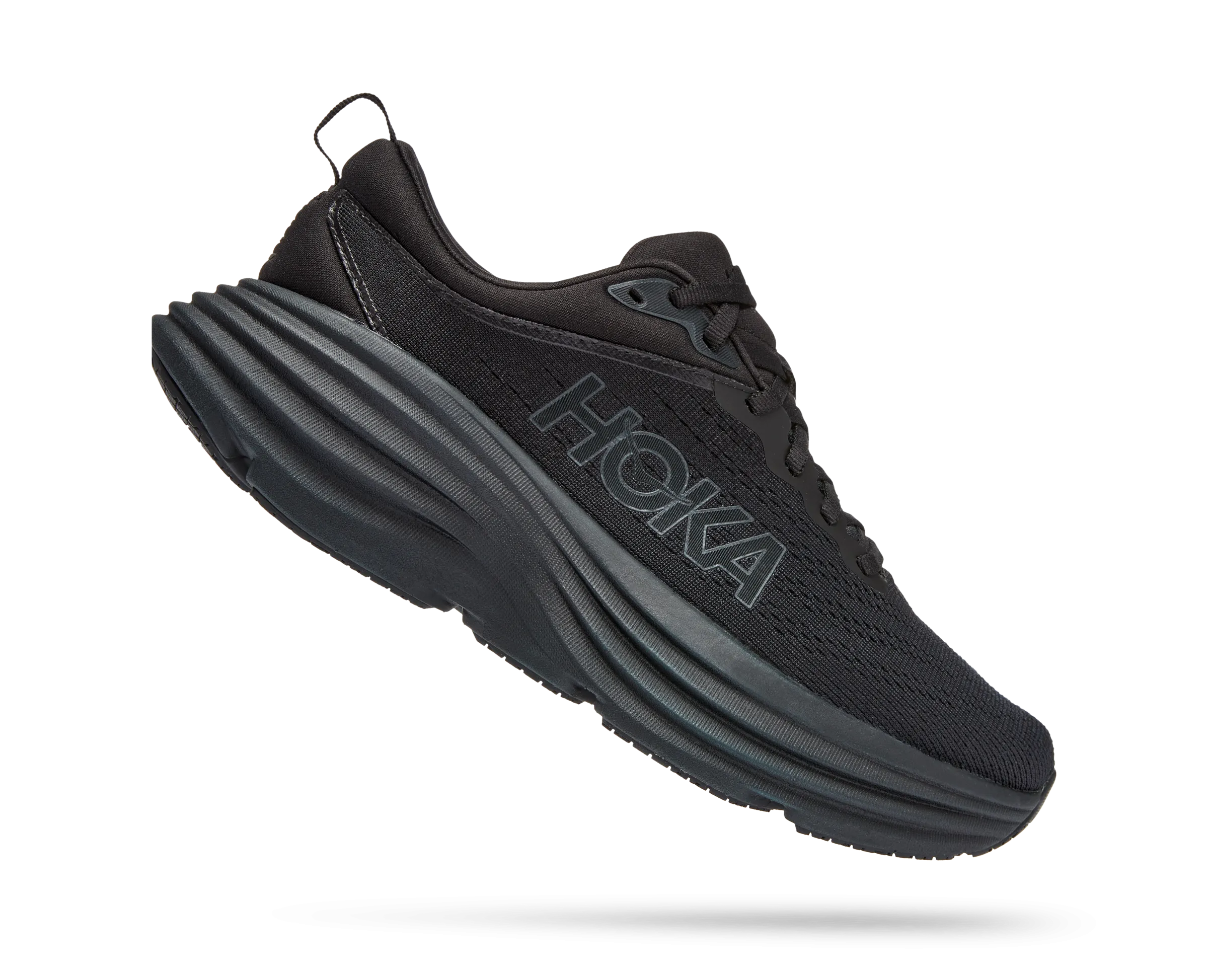 Women's Hoka Bondi 8 Color: Black / Black  (WIDE WIDTH)