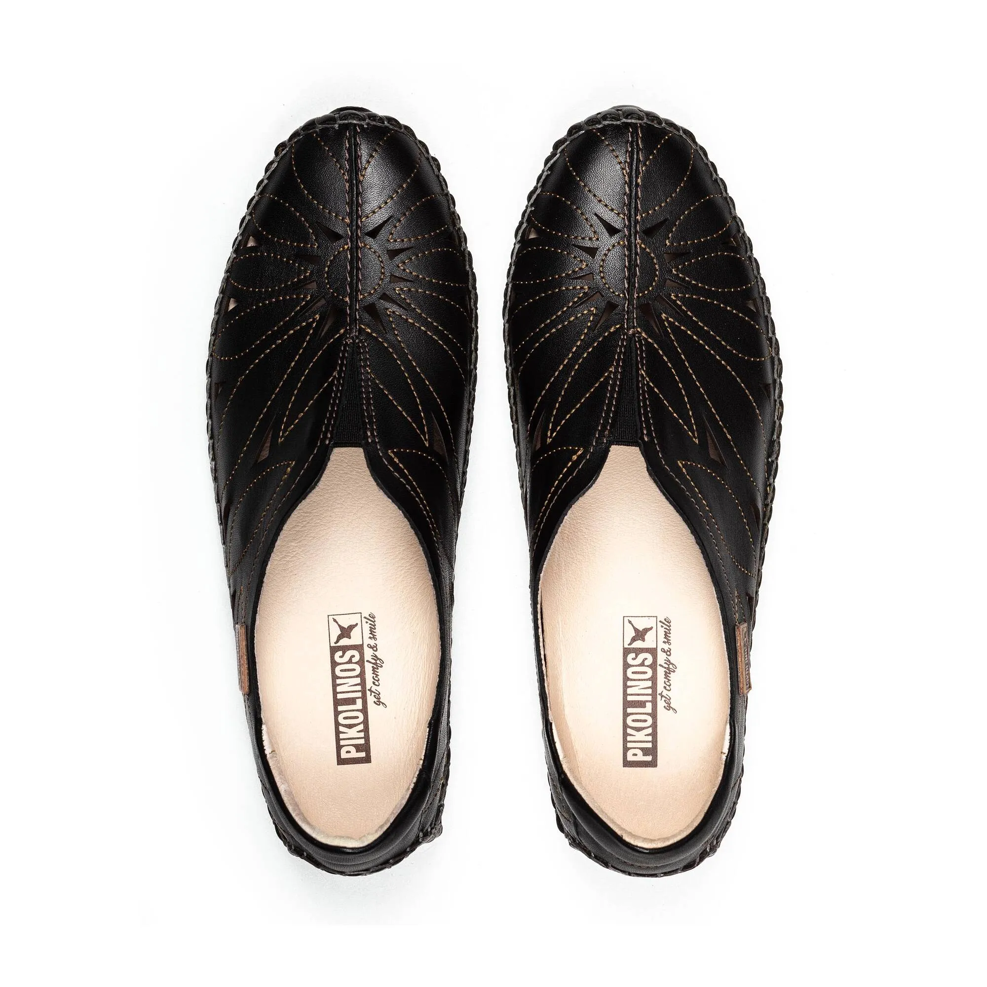 Women's Pikolinos Jerez Leather Moccasin Color: Black